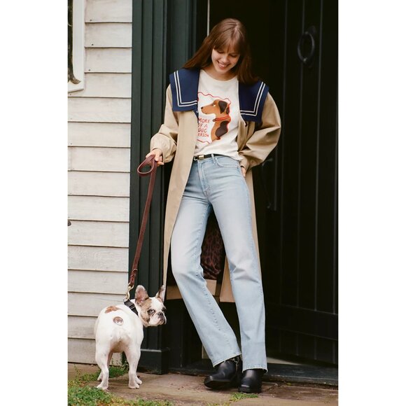 MOTHER The Kick High Waist Straight Leg Jeans in Wash Your Turn Size US 30 - Picture 1 of 8
